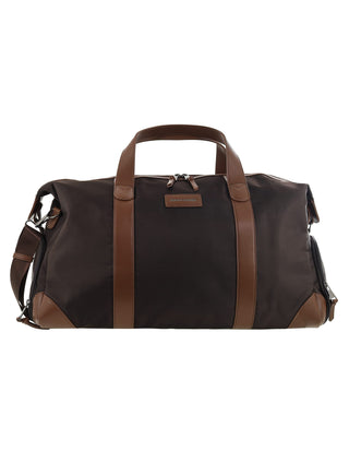 Overnight Bag Chocolate / Nylon/Vegan Leather PC 4111 CHO Pierre Cardin 2-Tone Lite Overnight Bag in Chocolate