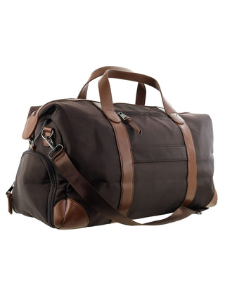 Overnight Bag Chocolate / Nylon/Vegan Leather PC 4111 CHO Pierre Cardin 2-Tone Lite Overnight Bag in Chocolate