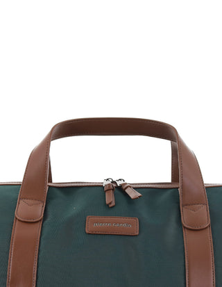 Overnight Bag Olive / Nylon/Vegan Leather PC 4111 OLIVE Pierre Cardin 2-Tone Lite Overnight Bag in Olive