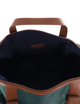 Overnight Bag Olive / Nylon/Vegan Leather PC 4111 OLIVE Pierre Cardin 2-Tone Lite Overnight Bag in Olive
