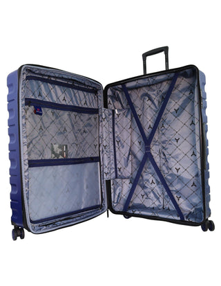 Hard Shell Luggage PC3941 DELUXE BLUE Pierre Cardin 3-piece set of Hard Case Luggage in Blue with Travel Essentials kit