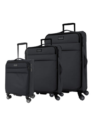 Soft Shell Luggage Charcoal / Soft Luggage PC 4030 CHCR Pierre Cardin 3-Piece Set Soft Water-Repellant Suitcase in Charcoal