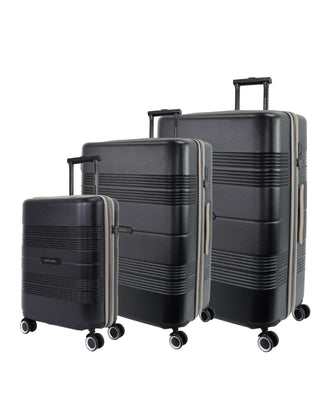 Hard Shell Luggage Black / Hard Luggage PC 4031 BLK Pierre Cardin 3-Piece Set Travel Hard Shell Suitcase in Black