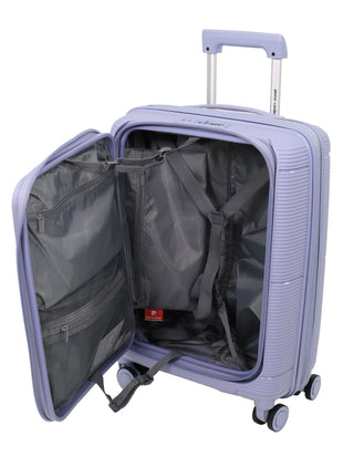 Hard Shell Luggage Blue / Carry-On (Small) / Hard Luggage PC 3939C BLUE Pierre Cardin 54cm CABIN Front Opening Hard Shell Suitcase in Blue