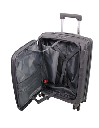 Hard Shell Luggage Graphite / Carry-On (Small) / Hard Luggage PC 3939C GRAPH Pierre Cardin 54cm CABIN Front Opening Hard Shell Suitcase in Graphite