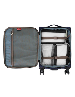 Soft Shell Luggage Navy / Carry-On (Small) / Soft Luggage PC 4030C NAVY Pierre Cardin 55cm Soft Water-Repellant CABIN Carry-On Spinner in Navy