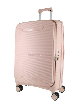 Hard Shell Luggage Blush / Check-In (Medium) / Hard Luggage PC 3939M BLSH Pierre Cardin 69cm MEDIUM Front Opening Hard Shell Suitcase in Blush