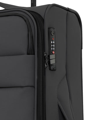 Soft Shell Luggage Charcoal / Check-In (Medium) / Soft Luggage PC 4030M CHCR Pierre Cardin 69cm Soft Water-Repellant MEDIUM Suitcase Spinner in Charcoal