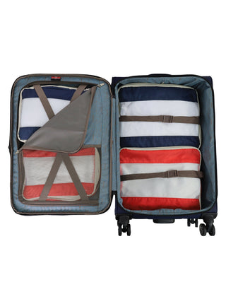 Soft Shell Luggage Navy / Check-In (Large) / Soft Luggage PC 4030L NAVY Pierre Cardin 79cm Soft Water-Repellant LARGE Suitcase Spinner in Navy