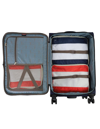 Soft Shell Luggage Navy / Check-In (Large) / Soft Luggage PC 4030L NAVY Pierre Cardin 79cm Soft Water-Repellant LARGE Suitcase Spinner in Navy