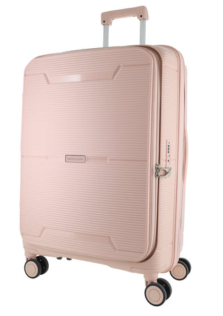 Hard Shell Luggage Blush / Check-In (Large) / Hard Luggage PC 3939L BLSH Pierre Cardin 80cm LARGE Front Opening Hard Shell Suitcase in Blush