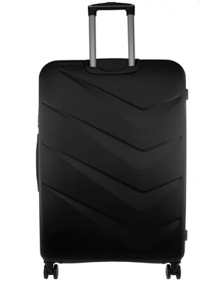 Hard Shell Luggage PC 3249LC BLACK+PC3761 Pierre Cardin Black Hard Shell LARGE and CABIN Bundle 2-Piece Set + Assorted Luggage Tag