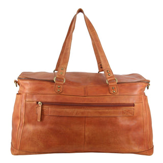 Overnight Bag Cognac / Leather PC 3342 COGN Pierre Cardin Burnished Leather Multi-Compartment Overnight Bag in Cognac