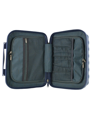 Hard Shell Luggage PC 3938CB TEAL+PC3761 Pierre Cardin CABIN Teal Hard Shell Luggage with Mini Beauty Case Set + Assorted Leather Tag