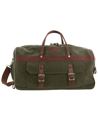 Overnight Bag Brown / Canvas/Vegan Leather PC 4079 BRN Pierre Cardin Canvas Buckle Overnight Bag in Brown