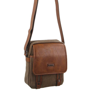 Crossbody bag Brown / Canvas PC 2580 BRN Pierre Cardin Canvas Cross Body Bag in Brown