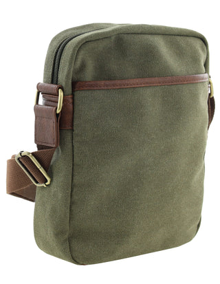 Crossbody Bag Brown / Canvas/Vegan Leather PC 4134 BROWN Pierre Cardin Canvas Crossbody Bag in Brown