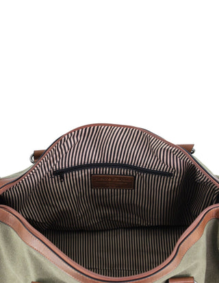 Duffel Bag Brown / Canvas PC 2581 BRN Pierre Cardin Canvas Overnight Duffel Bag in Brown