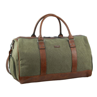 Duffle Bag Brown / Canvas PC 2581 BRN Pierre Cardin Canvas Overnight Duffle Bag in Brown