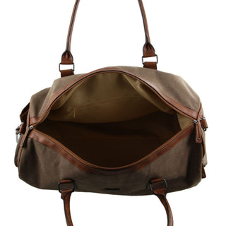 Duffle Bag Brown / Canvas PC 2581 BRN Pierre Cardin Canvas Overnight Duffle Bag in Brown