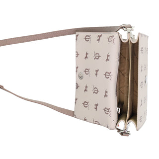 Crossbody Bag Beige / Canvas Print/Leather Trim PC 3847 BEIGE Pierre Cardin Canvas Print/Leather Trim Flap Cross Body Bag in Beige