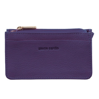 Coin Purse Purple / Leather PC 2277 PRPL Pierre Cardin Coin Purse with Keyring in Purple