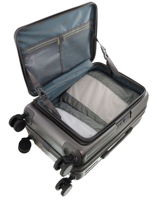 Hard Shell Luggage Pewter / Carry-On (Small) / Polypropylene PC 4169C PUTR Pierre Cardin Escapade 55cm CABIN Hard Shell Case in Pewter