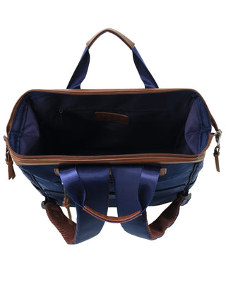 Backpack Navy / Nylon/Vegan Leather PC 4106 NAVY Pierre Cardin Euro Backpack Carry On in Navy