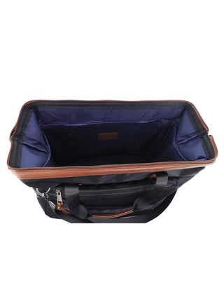 Overnight Bag Black / Nylon/Vegan Leather PC 4108 BLACK Pierre Cardin Euro Overnighter Carry On in Black