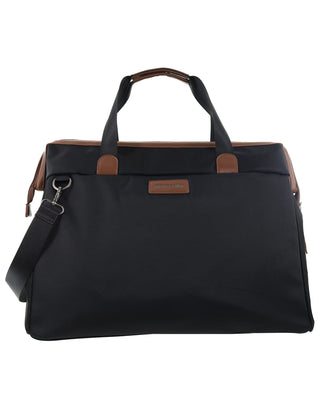 Overnight Bag Black / Nylon/Vegan Leather PC 4108 BLACK Pierre Cardin Euro Overnighter Carry On in Black