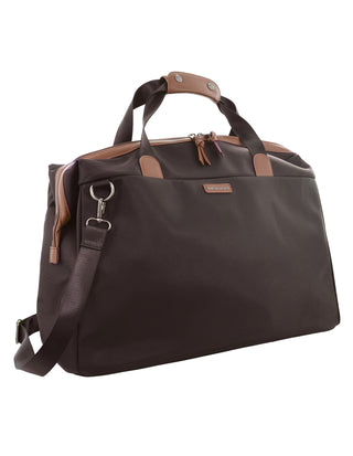 Overnight Bag Chocolate / Nylon/Vegan Leather PC 4108 CHO Pierre Cardin Euro Overnighter Carry On in Chocolate