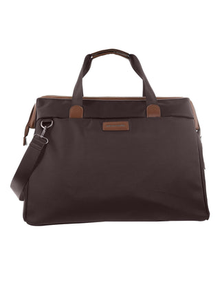 Overnight Bag Chocolate / Nylon/Vegan Leather PC 4108 CHO Pierre Cardin Euro Overnighter Carry On in Chocolate