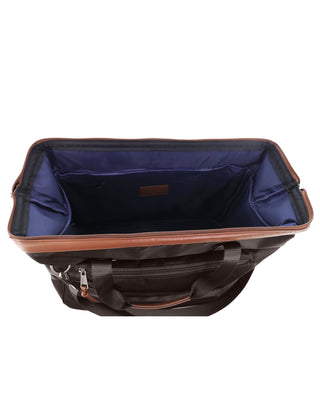 Overnight Bag Chocolate / Nylon/Vegan Leather PC 4108 CHO Pierre Cardin Euro Overnighter Carry On in Chocolate