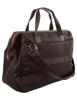 Overnight Bag Chocolate / Nylon/Vegan Leather PC 4108 CHO Pierre Cardin Euro Overnighter Carry On in Chocolate