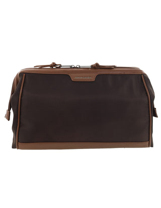 Toiletry Bag Chocolate / Nylon/Vegan Leather PC 4128 CHOC Pierre Cardin Euro Toiletry Bag in Chocolate