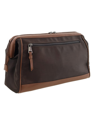 Toiletry Bag Chocolate / Nylon/Vegan Leather PC 4128 CHOC Pierre Cardin Euro Toiletry Bag in Chocolate