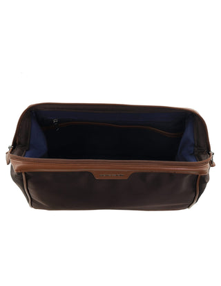 Toiletry Bag Chocolate / Nylon/Vegan Leather PC 4128 CHOC Pierre Cardin Euro Toiletry Bag in Chocolate
