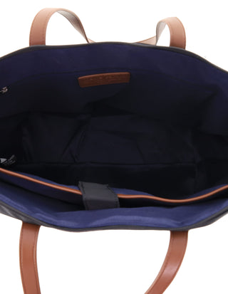 Tote Bag Black / Nylon/Vegan Leather PC 4109 BLK Pierre Cardin Euro Tote in Black