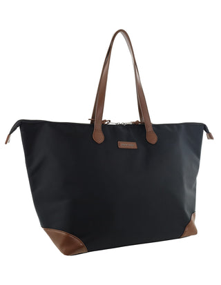 Tote Bag Black / Nylon/Vegan Leather PC 4109 BLK Pierre Cardin Euro Tote in Black