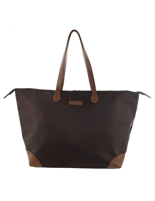 Tote Bag Chocolate / Nylon/Vegan Leather PC 4109 CHOC Pierre Cardin Euro Tote in Chocolate