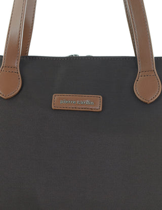 Tote Bag Chocolate / Nylon/Vegan Leather PC 4109 CHOC Pierre Cardin Euro Tote in Chocolate