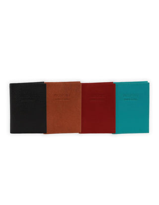 Passport Wallet Leather PC 3909 FAMILY Pierre Cardin Family Pack of 4 Passport Covers in Black, Cognac, Red & Turquoise