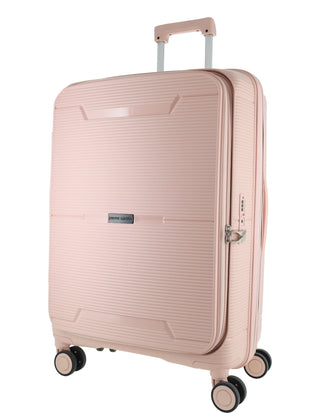 Hard Shell Luggage Blush / Hard Luggage PC 3939 BLSH Pierre Cardin Front Opening Hard-Shell 3-Piece Luggage Set in Blush