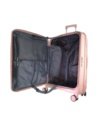 Hard Shell Luggage Blush / Hard Luggage PC 3939 BLSH Pierre Cardin Front Opening Hard-Shell 3-Piece Luggage Set in Blush