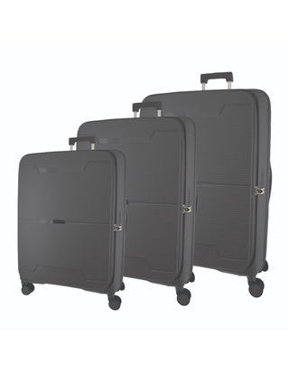 Hard Shell Luggage Graphite / Hard Luggage PC 3939 GRAPH Pierre Cardin Front Opening Hard-Shell 3-Piece Luggage Set in Graphite