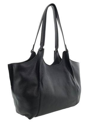 Shoulder/Tote Bag Black / Leather PC 4138 BLACK Pierre Cardin Genuine Italian Leather Shoulder Bag in Black