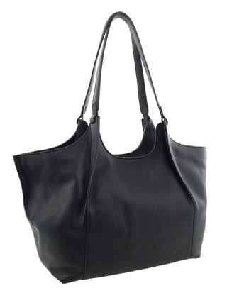 Shoulder/Tote Bag Black / Leather PC 4138 BLACK Pierre Cardin Genuine Italian Leather Shoulder Bag in Black