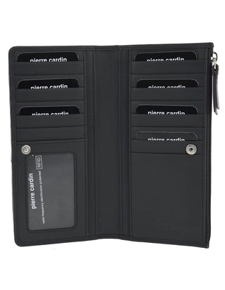Ladies Wallet Black / Leather PC 9130 BLK Pierre Cardin Genuine Ladies Leather Bi-Fold Wallet in Black
