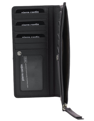 Ladies Wallet Black / Leather PC 9130 BLK Pierre Cardin Genuine Ladies Leather Bi-Fold Wallet in Black