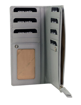 Bi-Fold Wallet Grey / Leather PC 9130 GREY Pierre Cardin Genuine Ladies Leather Bi-Fold Wallet in Grey